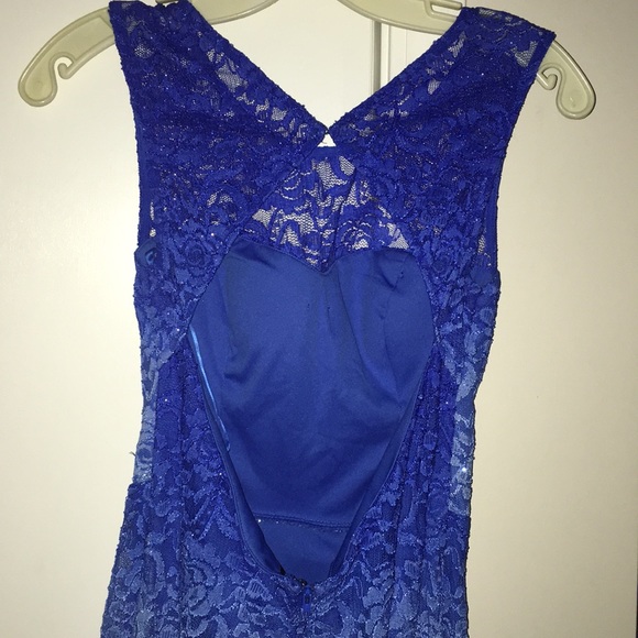 sparkle lace ombré blue prom dress - Picture 5 of 7